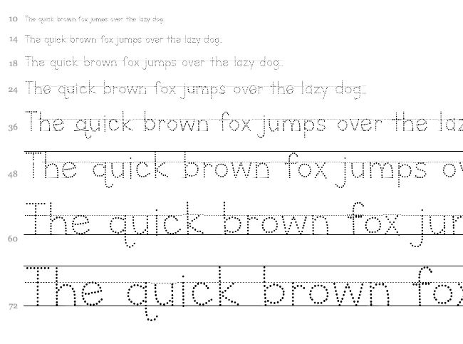Letters for Learners font waterfall